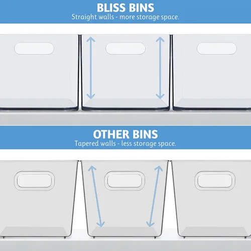 Miniatura 7 de STORi Bliss - Contenedor organizador de despensa transparente abierto de 10 x 6 pulgadas, recipientes de plástico con asa para cocina, refrigerador