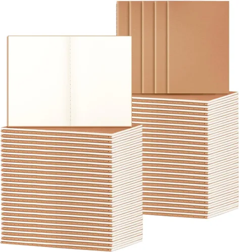 Miniatura 13 de ALKALO Paquete de 6 cuadernos de papel kraft de cuadrícula A5 a granel, cuadernos de diario, cuadernos de papel cuadriculado A5, 8.3 x 5.5 pulgadas