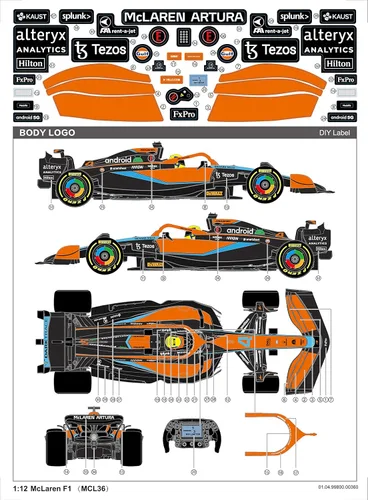 Miniatura 7 de Voltz Toys Auténtico Licenciado 1:12 McLaren F1 MCL36 Auto a Control Remoto - Serie de Coches RC de la Colección F1 para Niños y Adultos - Auto RC