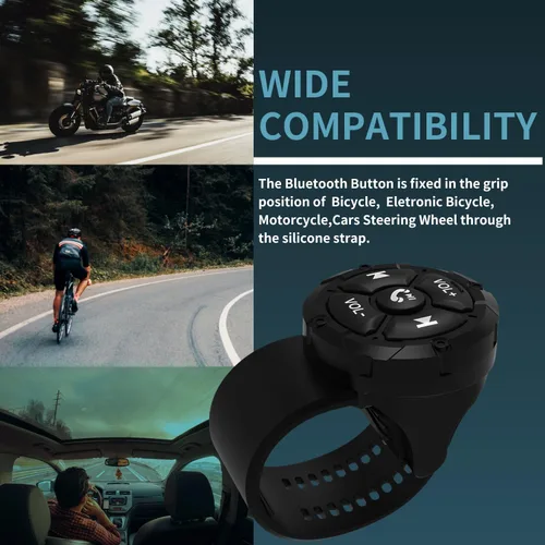 Miniatura 6 de Control remoto de botón multimedia Bluetooth, controlador de música inalámbrico impermeable para automóvil, bicicleta, motocicleta, botón de control