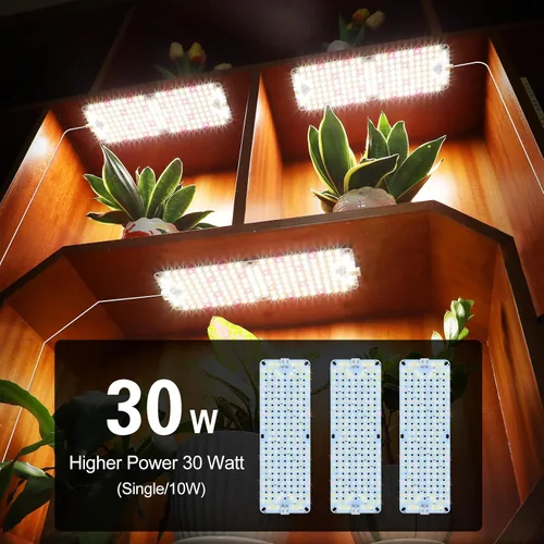 Miniatura 4 de FRGROW Paquete de 3 luces planas de cultivo para plantas de interior, inicio de semillas, vegetación, temporizador de 4/8/12/16/20H, luces