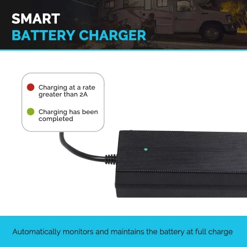 Miniatura 4 de Renogy Cargador de batería de litio de 12 V y 20 A, cargador inteligente impermeable IP67 con conector Anderson y activación BMS para LiFePO4
