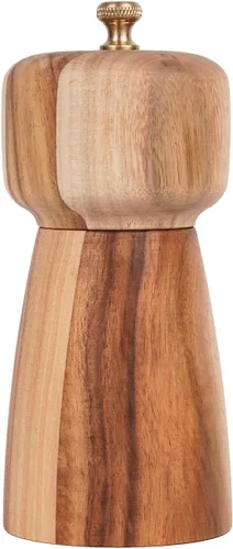 Miniatura 10 de Molinillo de pimienta, molinillo de pimienta con acero inoxidable ajustable, madera de acacia, 5.5 in de altura, diámetro inferior: 2.4 in