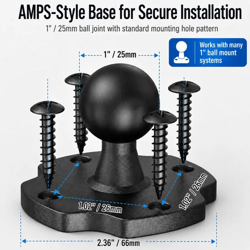 Miniatura 7 de Keuvirya Soporte de Tableta de Servicio Pesado para Camión y Vehículo, Soporte de Tableta con Base de Perforación para Camión con Brazo de Aluminio