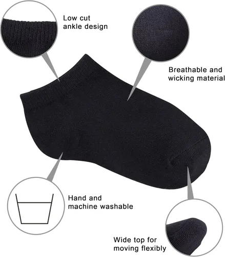 Miniatura 2 de Duufin Calcetines para niños, 25 pares de calcetines de tobillo de corte bajo, medio acolchados para niños de 0 a 10 años