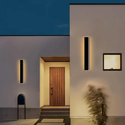 Miniatura 30 de Paquete de 2 luces de pared para exteriores de 39 pulgadas, montaje en pared, aplique moderno para exteriores, iluminación exterior lineal larga LED
