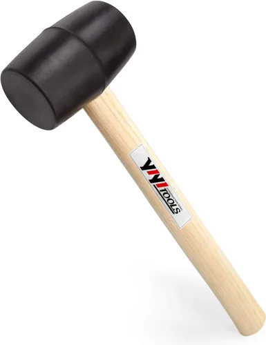 Miniatura 12 de YIYITOOLS YY-2-005 Mazo de goma con mango de madera–8 onzas, negro