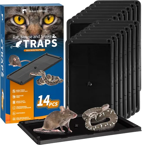 Miniatura 7 de LULUCATCH, trampas para ratones, 6 unidades de trampas grandes de pegamento para interiores para el hogar, tablas de pegamento a granel pre-cebadas