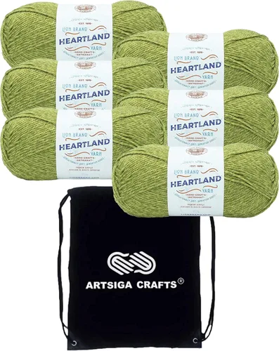 Miniatura 48 de Lion Brand Heartland Capitol Reef 136-140 (3 cadejos - mismo lote de tinte) Hilo estambre medio #4 acrílico para crochet y tejer con bolsa