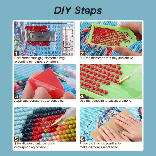 Miniatura 6 de Acudotr Kits de pintura de diamantes para adultos, kits de arte de diamantes 5D para principiantes, kits de pintura de diamantes de perforación