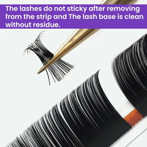 Miniatura 3 de Extensión de pestañas redondas volumen ruso (0.03/13MM/CC-rizo) Bandeja al por mayor, pestañas visón individual individual extensiones caso negro
