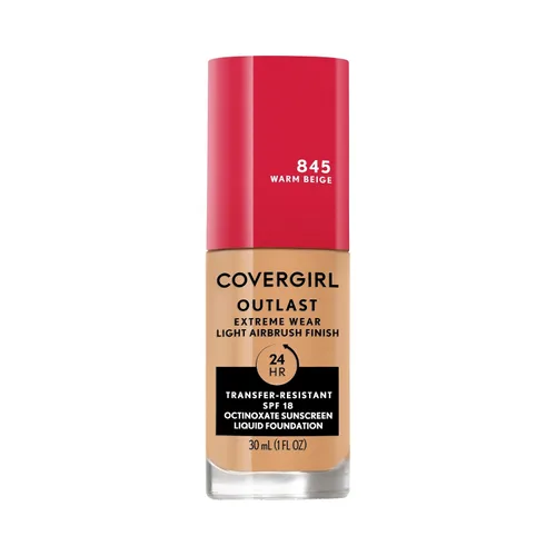 Miniatura 26 de Covergirl Outlast Extreme Wear Base líquida 3 en 1 de cobertura completa, protector solar SPF 18, beige pulido, 1 onza líquida