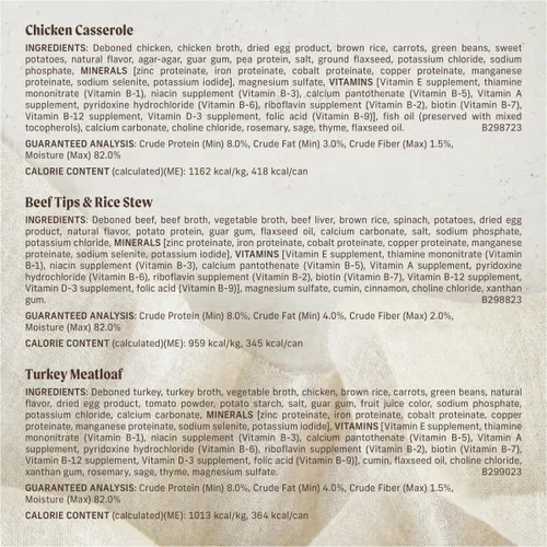 Miniatura 6 de Merrick Kitchen Comforts, comida húmeda para perros con salsa, paquete de variedad de carne real y arroz integral para perros con granos