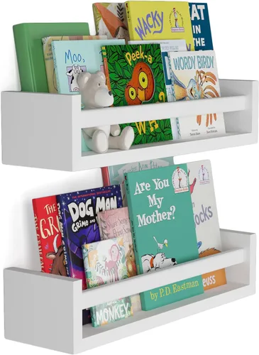 Miniatura 9 de You Have Space Elba - Estantes flotantes para decoración de habitación de niños, estantes de guardería para pared, estantería, color blanco, juego