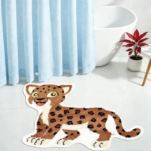 Miniatura 8 de Seek4comfortable Leopard Bath Mat for Bathroom, Soft Animal Print Bathroom Rugs, Non-Slip Cheetah Rug for Shower and Tub, Water Absorbent Funky