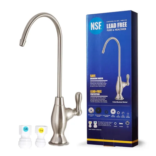 Certificación NSF Grifo de Filtración de Agua Libre de Plomo para Ósmosis Inversa (Níquel Cepillado) Grifo Avanzado de Ósmosis Inversa para Beber,