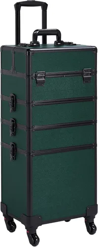 Miniatura 13 de Yaheetech Estuche de maquillaje profesional de entrenamiento 4 en 1/carrito de cosméticos rodante/estuche organizador de maquillaje/estuche de viaje