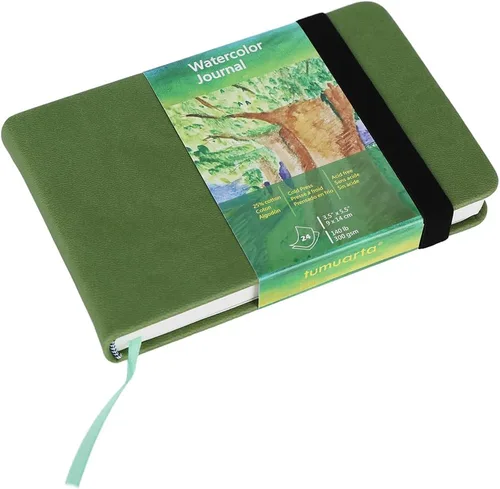 Miniatura 11 de tumuarta Cuaderno de Acuarela, 3.5x5.5”, 140 LB, 300 g/m², Papel de Algodón, Prensado en Frío, 24 Hojas, 48 Páginas, Libros de Bocetos de Papel