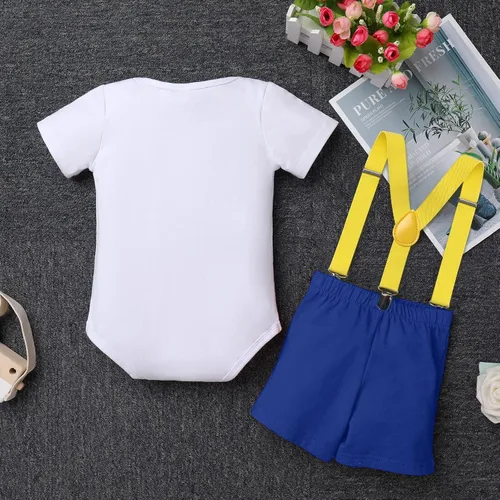 Miniatura 32 de ODASDO Conjunto de 3 piezas y 4 piezas de manga corta con tirantes y espalda en Y para bebé niño