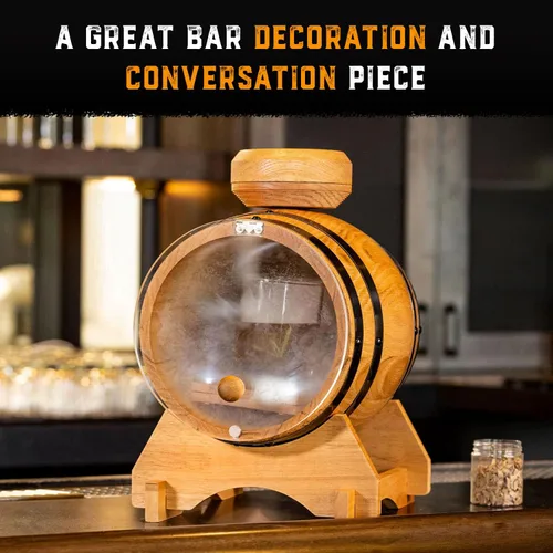 Miniatura 7 de Kit de cóctel antiguo para whisky, bourbon y más, juego de barril premium, roble estadounidense, kit de ahumador de cóctel con antorcha, regalos