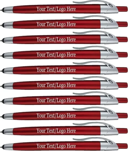 Miniatura 10 de Paquete de 300 bolígrafos personalizados con logotipo o texto, para marketing, fiestas y eventos, lápiz capacitivo 2 en 1 y bolígrafo compatible