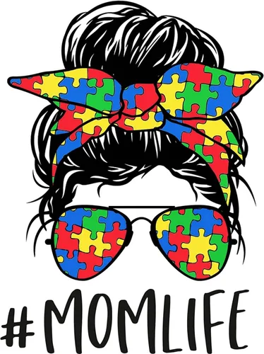 Miniatura 3 de 2 calcomanías para mamá autista, calcomanías de vinilo impermeable para concientización sobre el autismo para laptop, parachoques, camiones