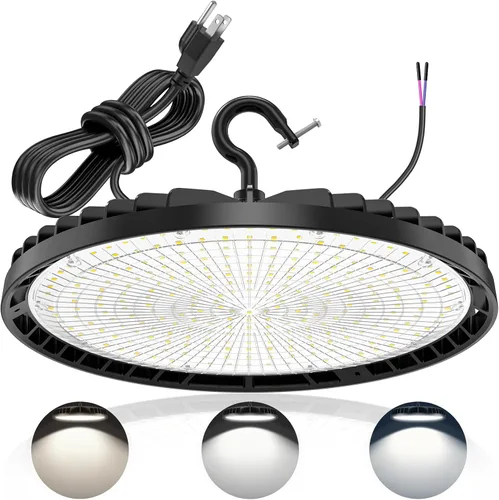 BBESTLED UFO - Luz LED de alta bahía de 150 W, 120 W, 90 W, ajustable, 22,500 lúmenes, 4500 K, 5000 K, 5700 K, CCT, luces LED ajustables de alta
