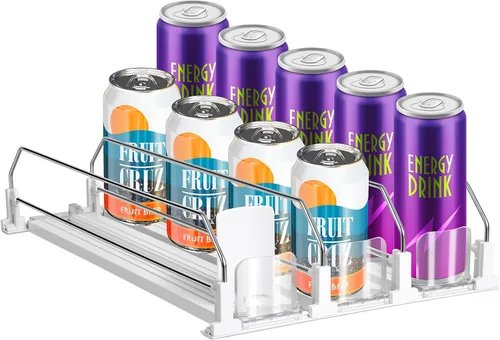 Miniatura 9 de hanmir Organizador de bebidas para refrigerador, dispensador de latas de soda de ancho ajustable para organizadores y almacenamiento