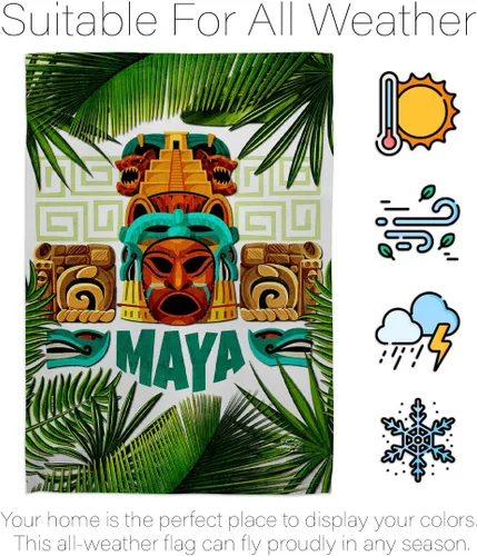 Miniatura 6 de Maya - Juego de banderas de jardín para colgar en la pared, regional, México, Estados Unidos, México, Estados Unidos, país, área particular