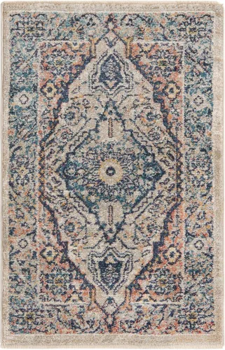 Miniatura 3 de Unique Loom Lola Collection - Alfombra tradicional (2 pies 2 pulgadas x 3 pies 1 pulgada, rectangular, azul/gris)