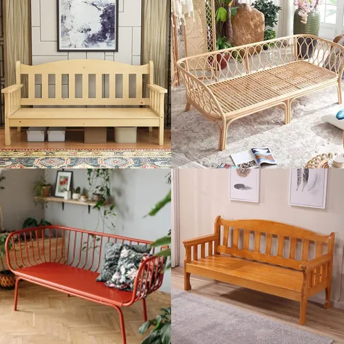 Miniatura 6 de Cojines de banco para interiores y exteriores, cojines de asiento de columpio de jardín de 2 o 3 asientos con respaldo, cojines de repuesto