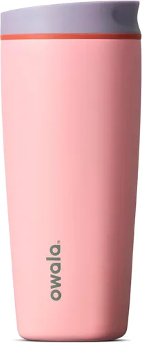Miniatura 33 de Owala SmoothSip Slider - Vaso de café aislado de acero inoxidable, reutilizable, taza de café helado, taza de viaje para café caliente, sin BPA, 12