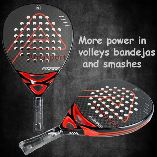 Miniatura 4 de AMA SPORT Raqueta de pádel Superficie de Fibra de Carbono con núcleo de espuma EVA Memory Flex Core Pádel Raqueta de Tenis Raqueta de Pádel Ligeras