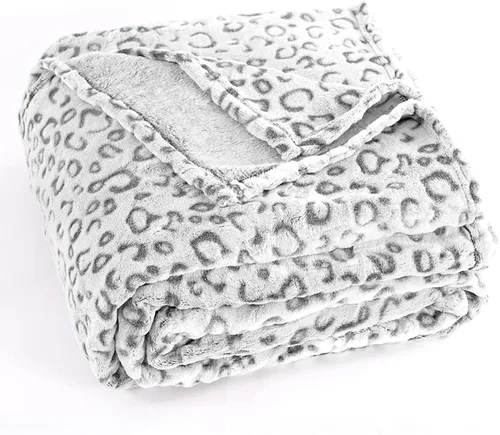 Miniatura 16 de PLEASANT BOULEVARD Manta de Forro Polar con Estampado de Leopardo, Colcha de Microfibra Suave Liviana Acogedora y Cálida Premium para Sofá y Cama