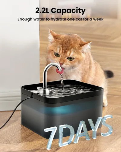 Miniatura 2 de PawPoll Fuente de agua para gatos - Fuente de agua para gatos de 2.2 L para beber