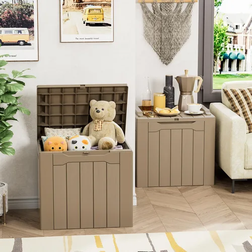 Miniatura 14 de YESHOMY Contenedores de almacenamiento de plástico de 30 galones con tapa, organizadores de cajas apilables para sala de estar, oficina, dormitorio