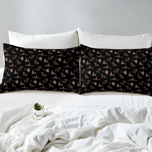 Miniatura 5 de Erosebridal Woodland Animals Bed Sheets Twin Bear Deer Wolf Hunting Theme Sheet Set for Kids Boys Girls Rustic Cabin Lodge Decor Sheets Farmhouse