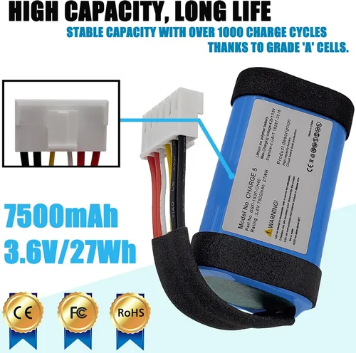 Miniatura 2 de GSP-1S3P-CH40 Batería de 7500 mAh compatible con Charge 5 Altavoz Bluetooth impermeable con herramientas Pieza de batería SIN Charge5