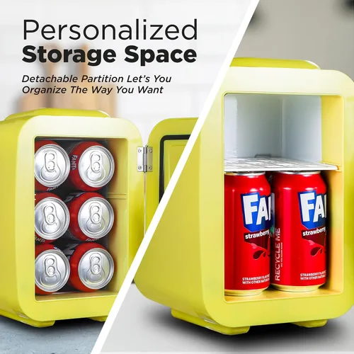 Miniatura 4 de ICEBOX IBMF4SUN - Mini refrigerador para dormitorio, refrigerador para el cuidado de la piel, enfriador portátil y calentador para maquillaje