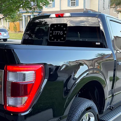 Miniatura 2 de Xinghe para Ford F150 F250 F350 2015-2025 2026, Calcomanías de bandera americana para ventana trasera, Calcomanía de bandera USA mate para ventana