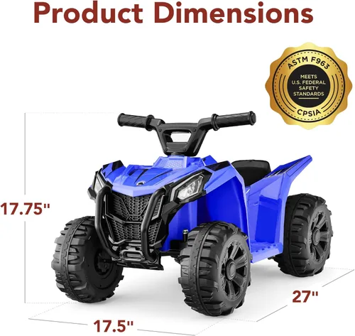 Miniatura 7 de Best Choice Products - Vehículo de juguete para niños de 6 V, cuadriciclo de 4 ruedas, cuatrimoto ATV con velocidad máxima de 2.9 km/h, neumáticos