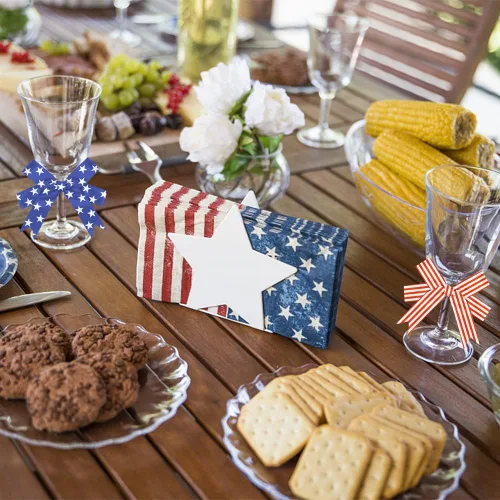 Miniatura 5 de ALIBBON Cinta patriótica de 12 yardas de 3/8 pulgadas, cintas del 4 de julio para manualidades, decoración del día de la independencia, cintas