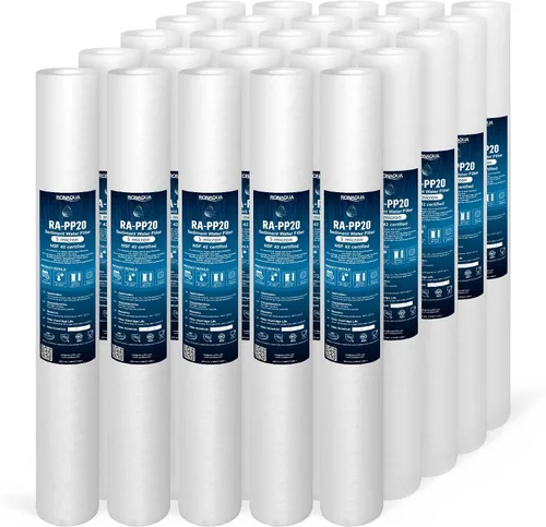 Miniatura 11 de Ronaqua Cartucho de filtro de agua de sedimentos estándar de 5 micrones de 20 x 2.5 pulgadas, certificado NSF, filtración de 4 capas para sistemas