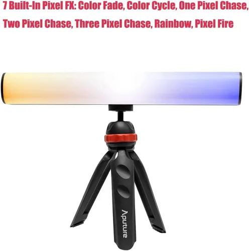 Miniatura 8 de Aputure MT Pro, RGBWW Mini tubo de luz, 36 píxeles mapeables, 7.5W 2000K to10000K,9 sistema de batería incorporado FX con rejilla y trípode