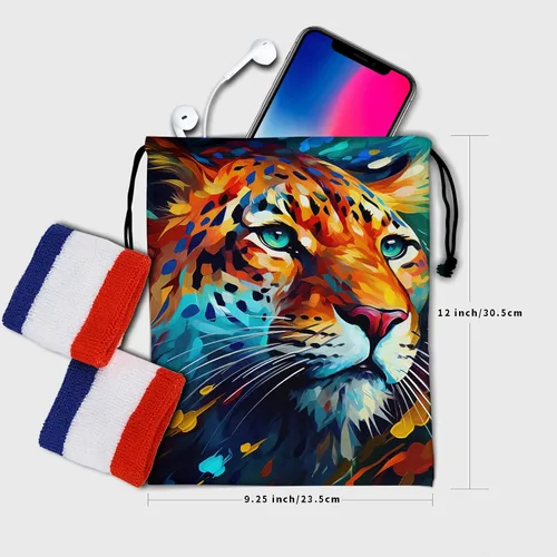 Miniatura 139 de Bolsa de agarre de gimnasia de piel de animal, bolsa de gimnasia con cordón ajustable, bolsa de cuerda para fauna silvestre, Mariposas Galaxy