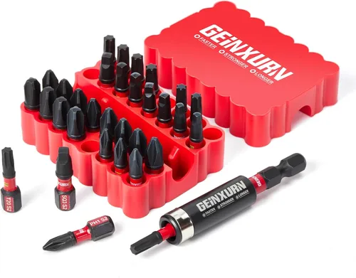 Miniatura 17 de Geinxurn Juego de puntas de destornillador de impacto, 99 piezas de 1 "/2 "multi cabeza magnética S2 puntas de destornillador de acero
