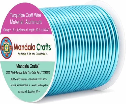 Miniatura 343 de Mandala Crafts - Alambre de aluminio anodizado de 8 calibre para hacer joyas - 9.75 m de alambre flexible negro colorido - Flexible para bonsái