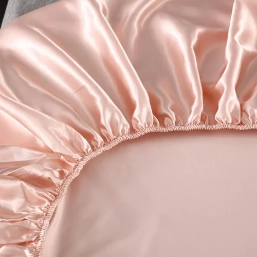Miniatura 5 de Juego de sábanas de satén, color rosa claro, sábana bajera de satén similar a la seda, ultra suave, juego de ropa de cama de lujo para niños