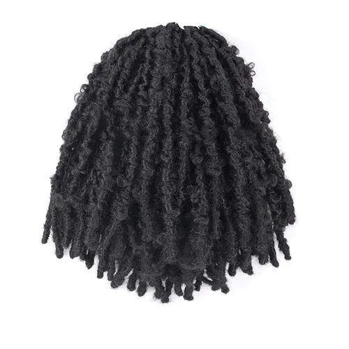 Miniatura 5 de Toyotress Butterfly Locs - Cabello de ganchillo de 8 pulgadas, 7 piezas de trenzas de ganchillo desgastadas pretrenzadas, color negro natural