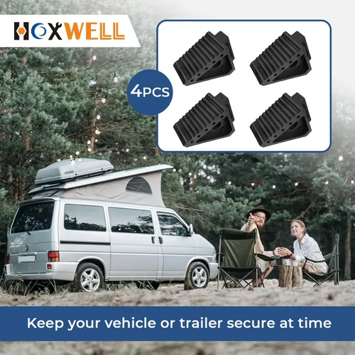 Miniatura 7 de HOXWELL Paquete de 4 calzones de goma sólidos y resistentes, topes de rueda de alta calidad para automóvil, remolques de viaje, RV, camión y ATV
